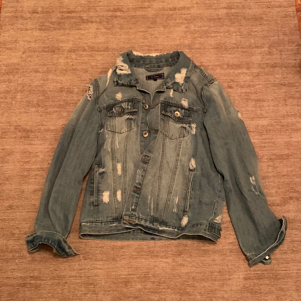 Distressed blue Jean jacket